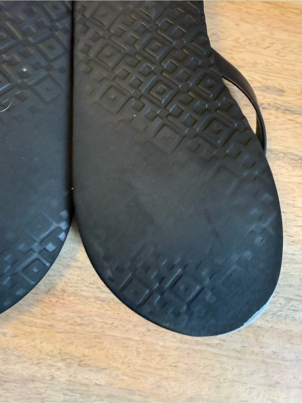 Tory Burch Logo Navy Blue Rubber Flip Flops Size 6